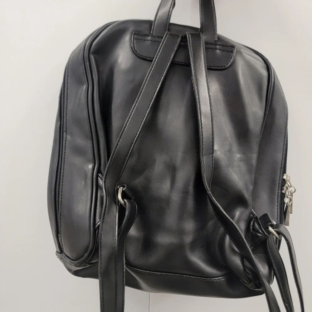 Vintage 2002 Betty Boop Biker Motorcycle Mini Backpack Black Faux‎ Leather Y2K